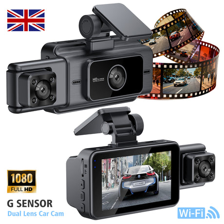 3" IPS 1080P WiFi Dash Cam with Front & Rear Camera (2)