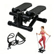 mini stepper with resistance bands-Black
