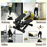 Multifunctional Mini Stepper with Resistance Bands for Home Fitness, Full Body Exercise