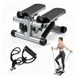 mini stepper with resistance bands-Gray