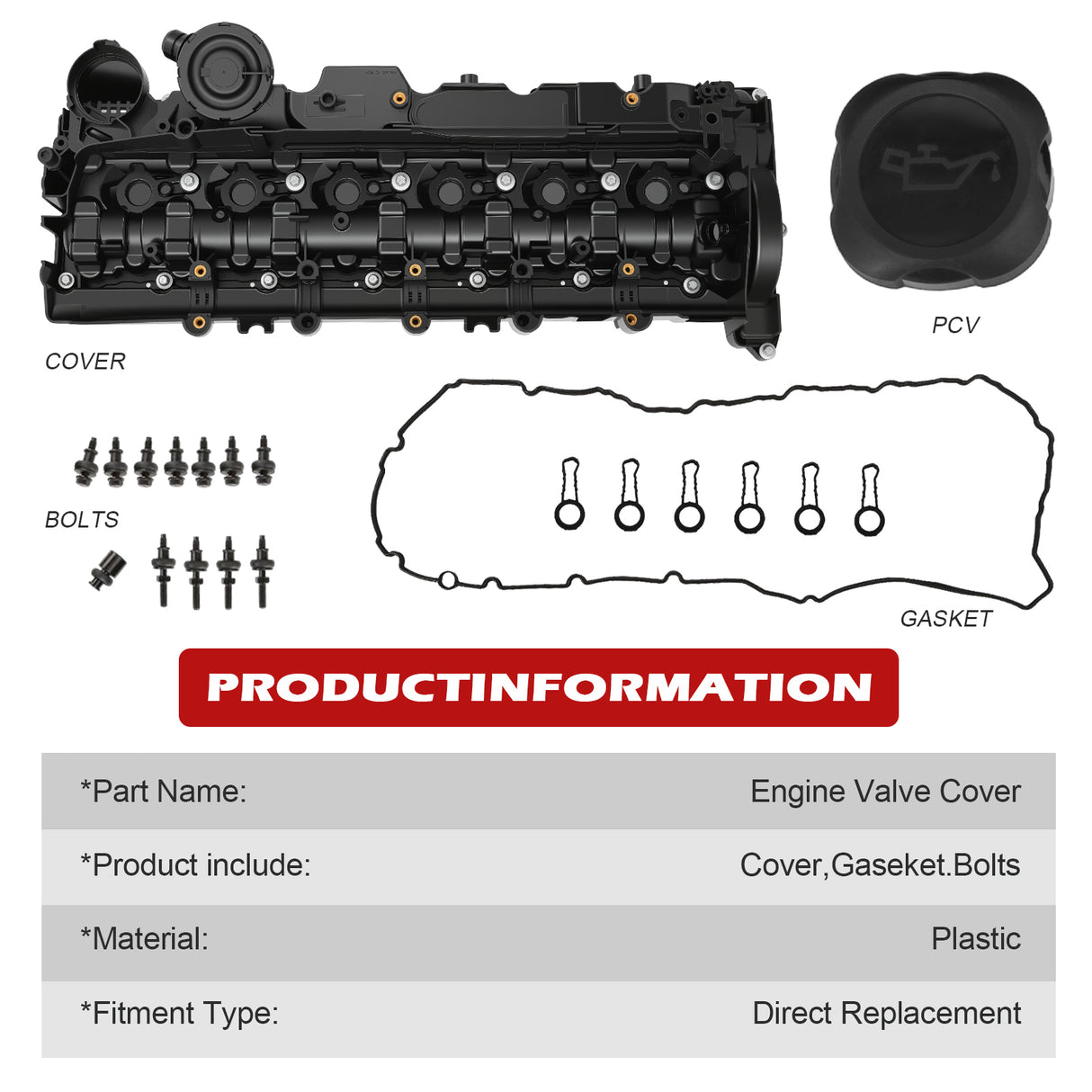 Engine Valve Cover 11127800309 for BMW 3.0 N57 Diesel Engine
