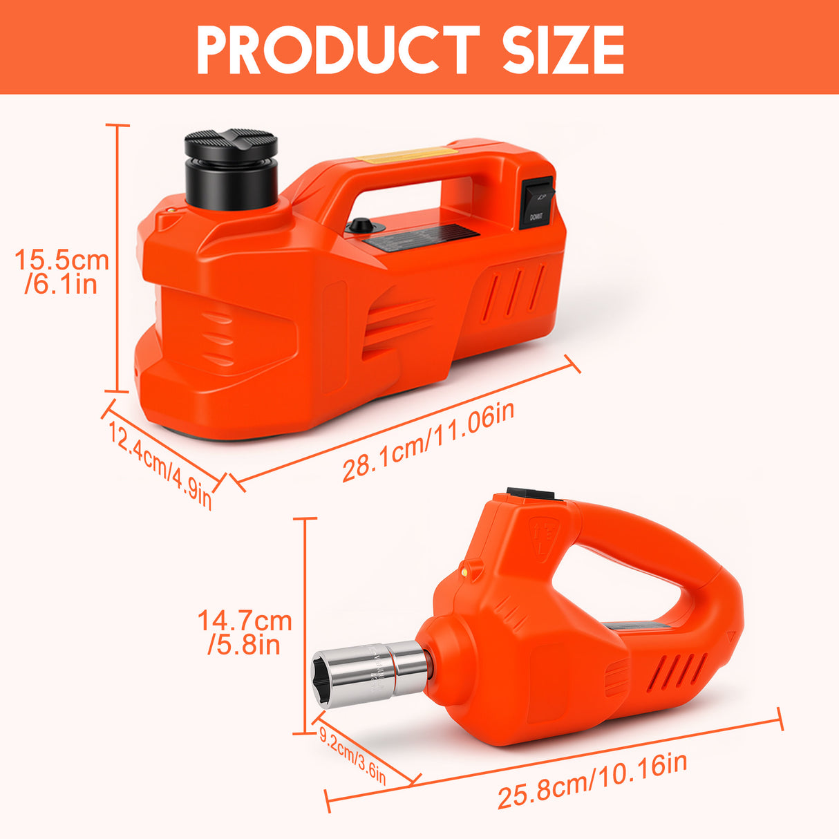 5T Electric Hydraulic Jack with 15–45cm Lifting Range