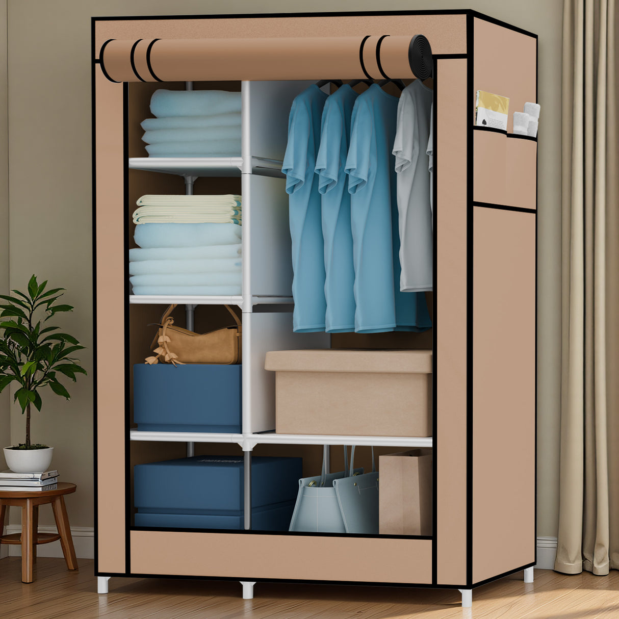 Compact Portable Fabric Wardrobe Closet Storage Organizer for Bedroom