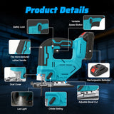 21V Cordless Electric Jigsaw with Batteries & Charger