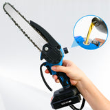 21V Cordless Handheld 3-Chain Chainsaw Kit with Batteries & Charger