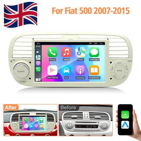 7'' Apple Carplay Android 13 Radio Stereo 2+32G — Fiat 500 2007-2015 (3)