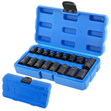 17pcs Impact E Torx Female Sockets Set — E5-E24 3/8'' & 1/2'' Drive