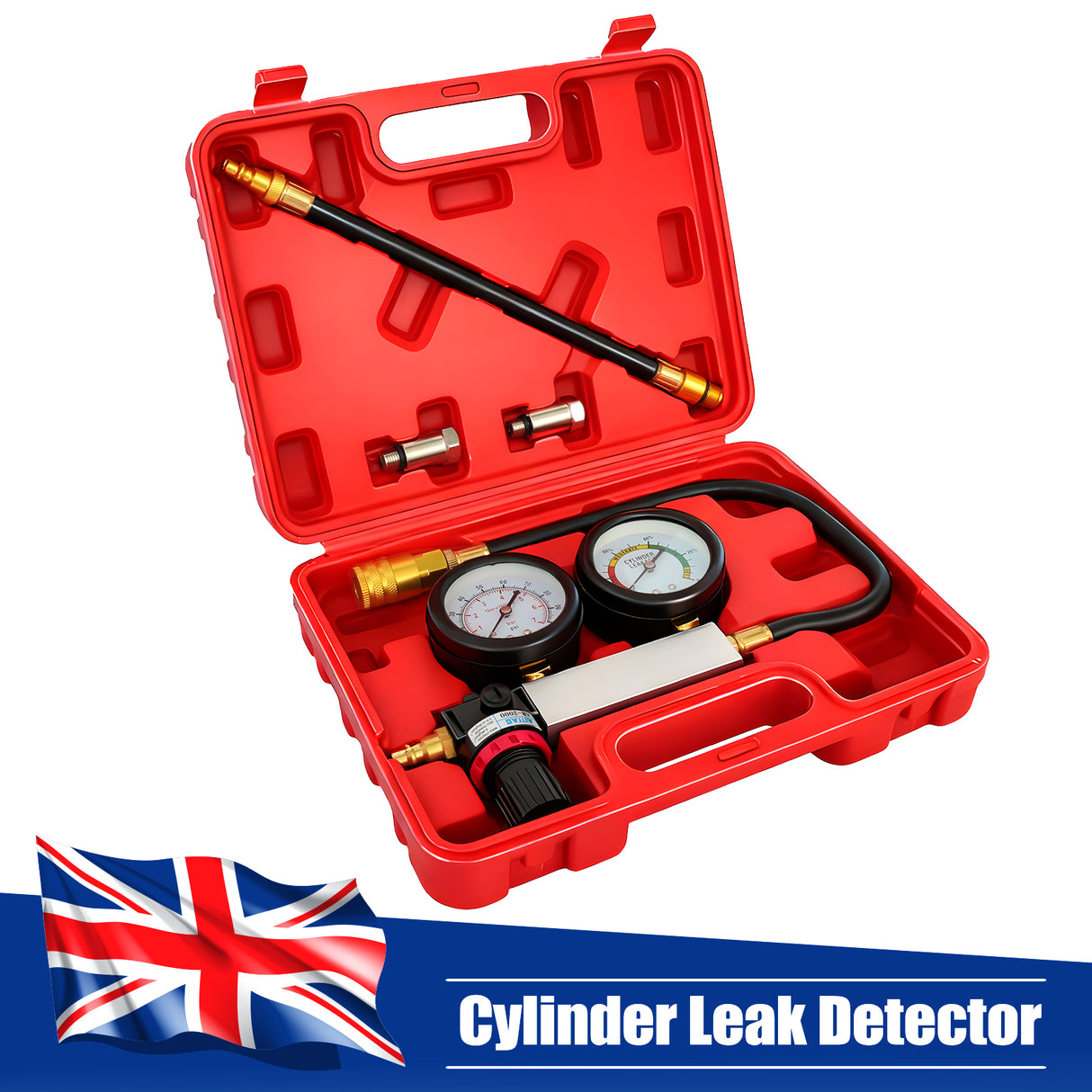 Petrol Engine Cylinder Compression Leak-Down Tester Kit