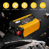 4000W 12V to 220V Car Power Inverter with 1 AC & 2 USB-A