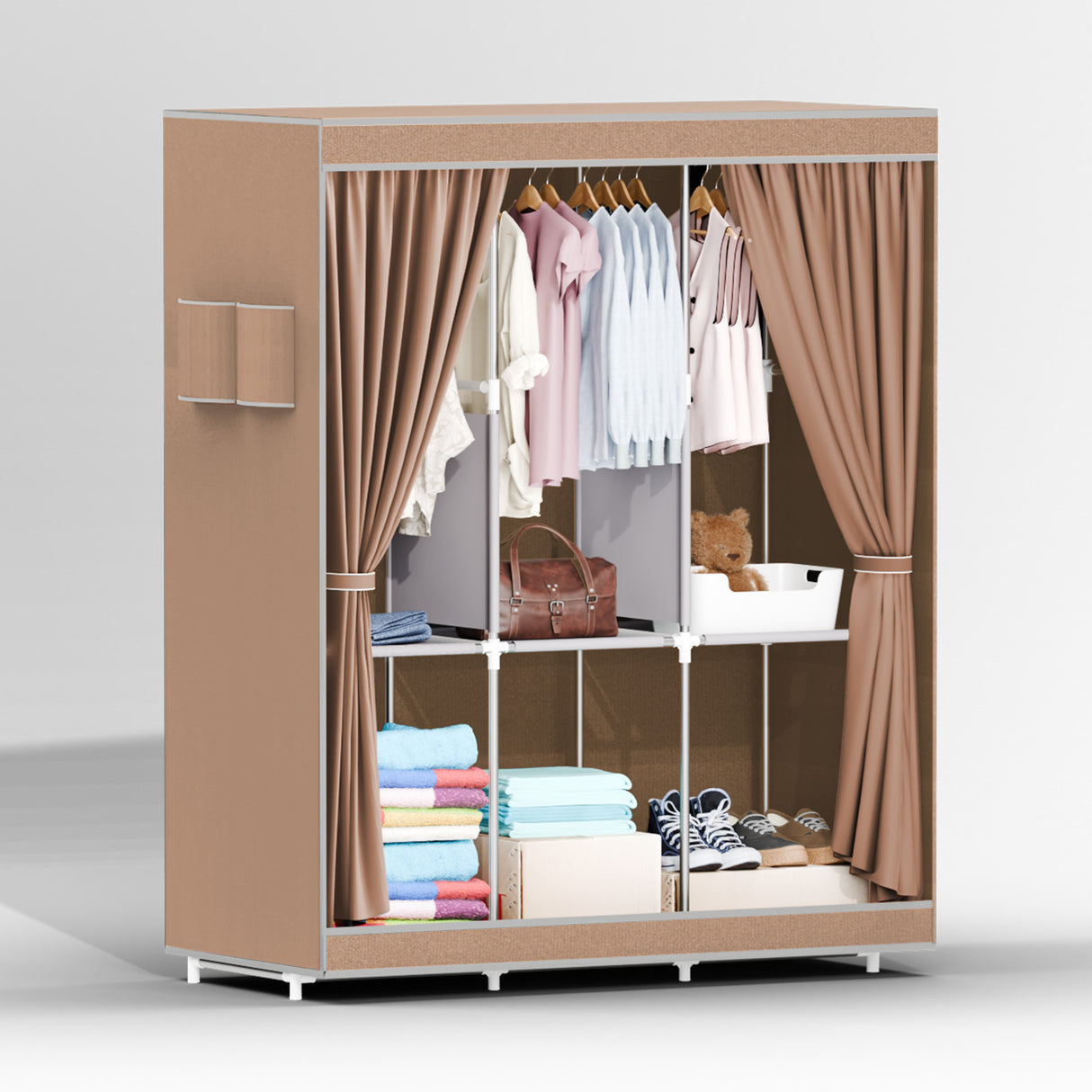 Spacious Fabric Wardrobe Closet Storage Organizer for Bedroom