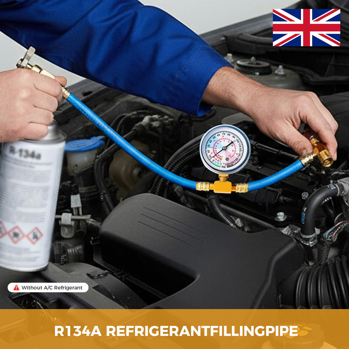 Shop Pro R134a R134A Car AC Refrigerant Recharge Hose & Gauge Kit – ProlineOffice