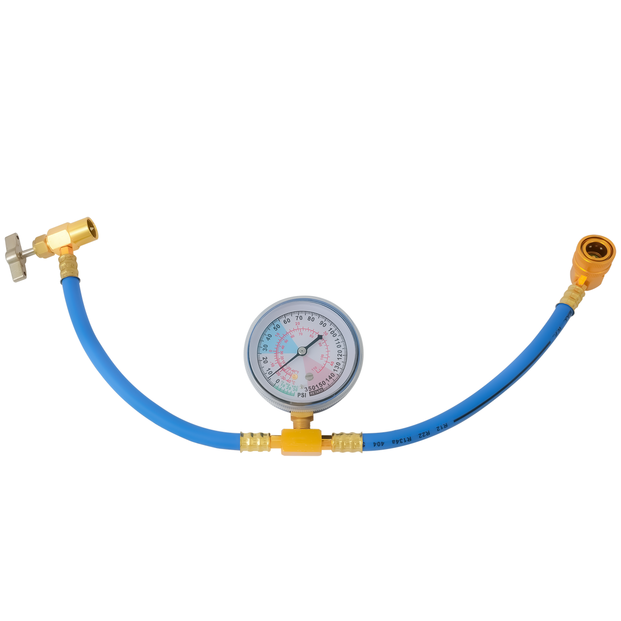 R134A Car AC Refrigerant Recharge Hose & Gauge Kit