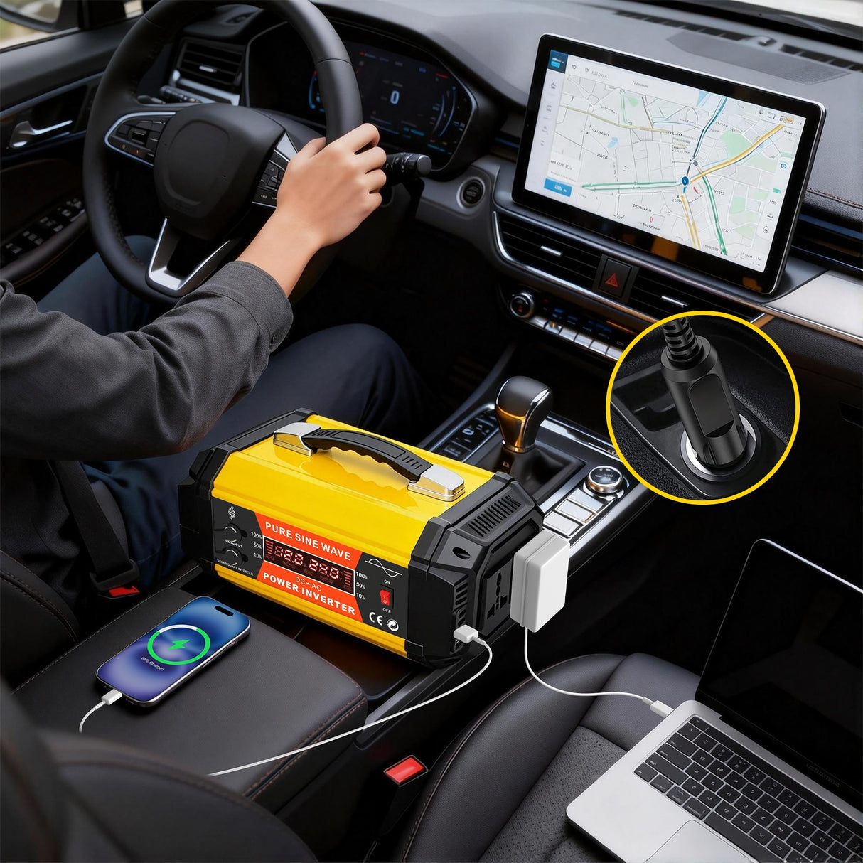 5000W 12V to 220V Car Power Inverter with 2 AC & USB Ports