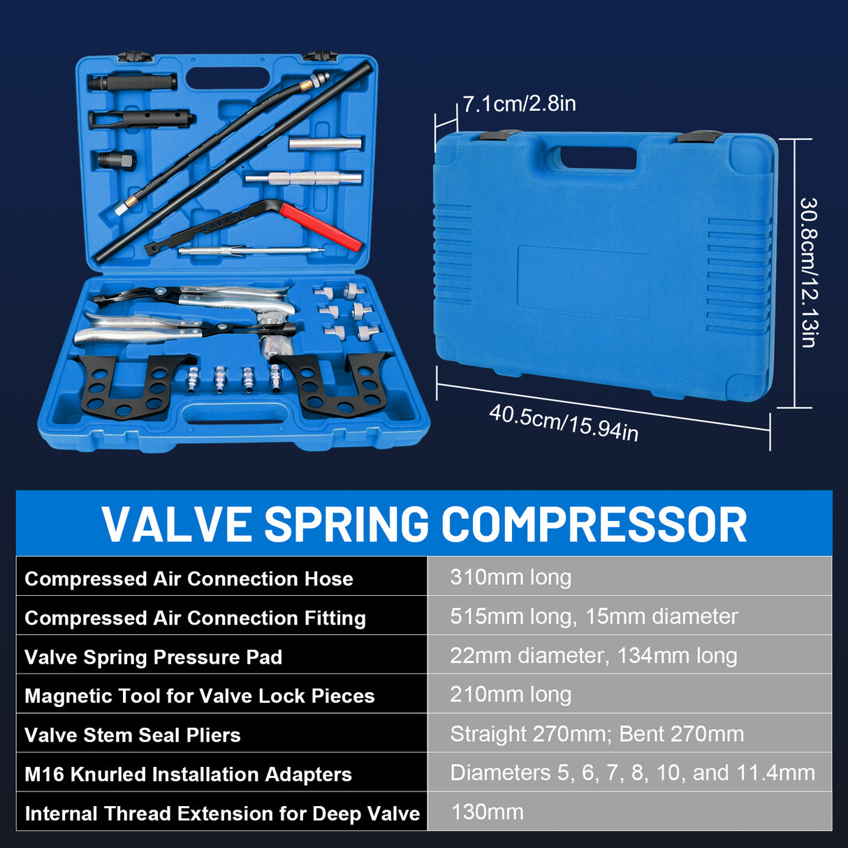 39pcs Valve Cylinder Head Spring Compressor Tool Kit for Car Engine