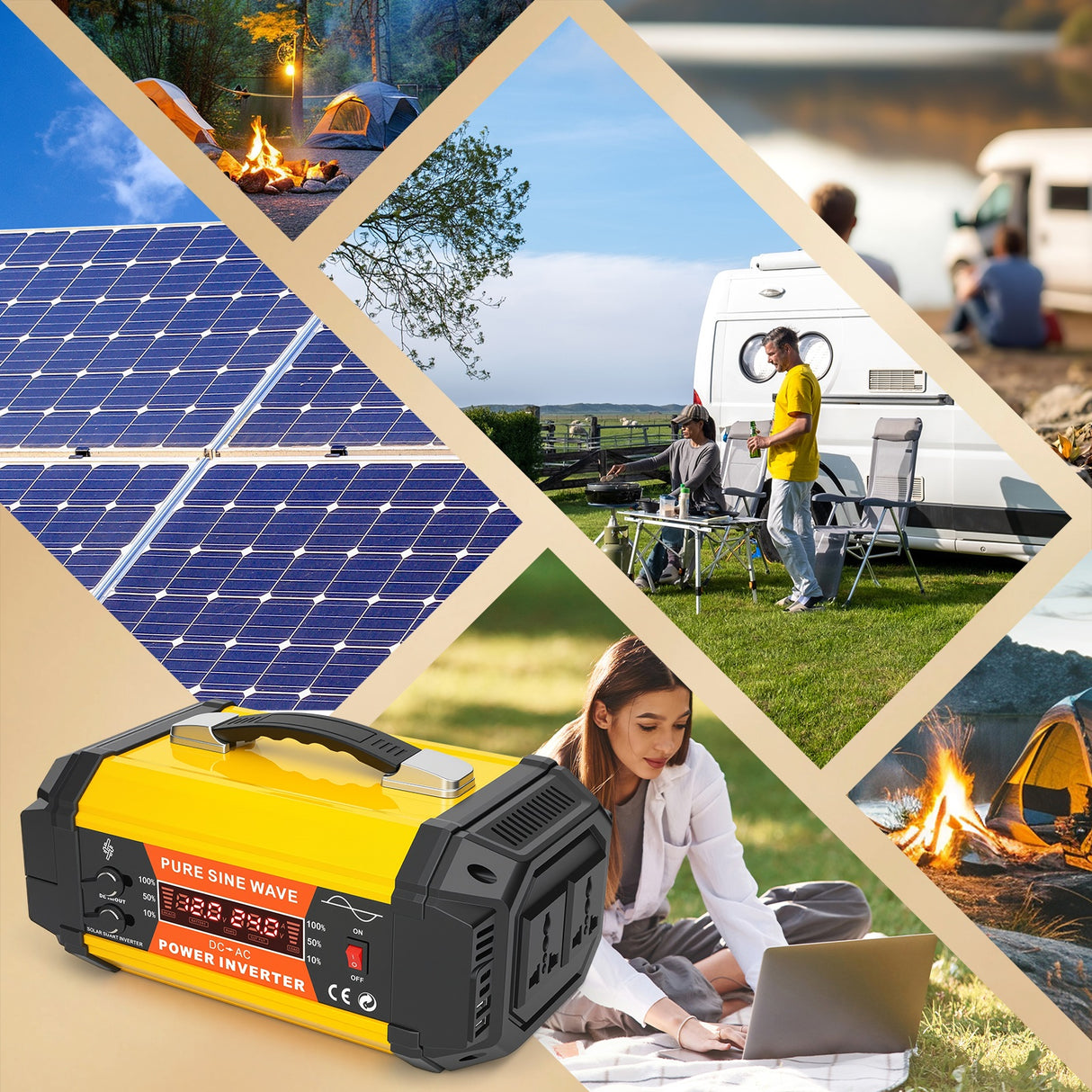 5000W 12V to 220V Car Power Inverter with 2 AC & USB Ports