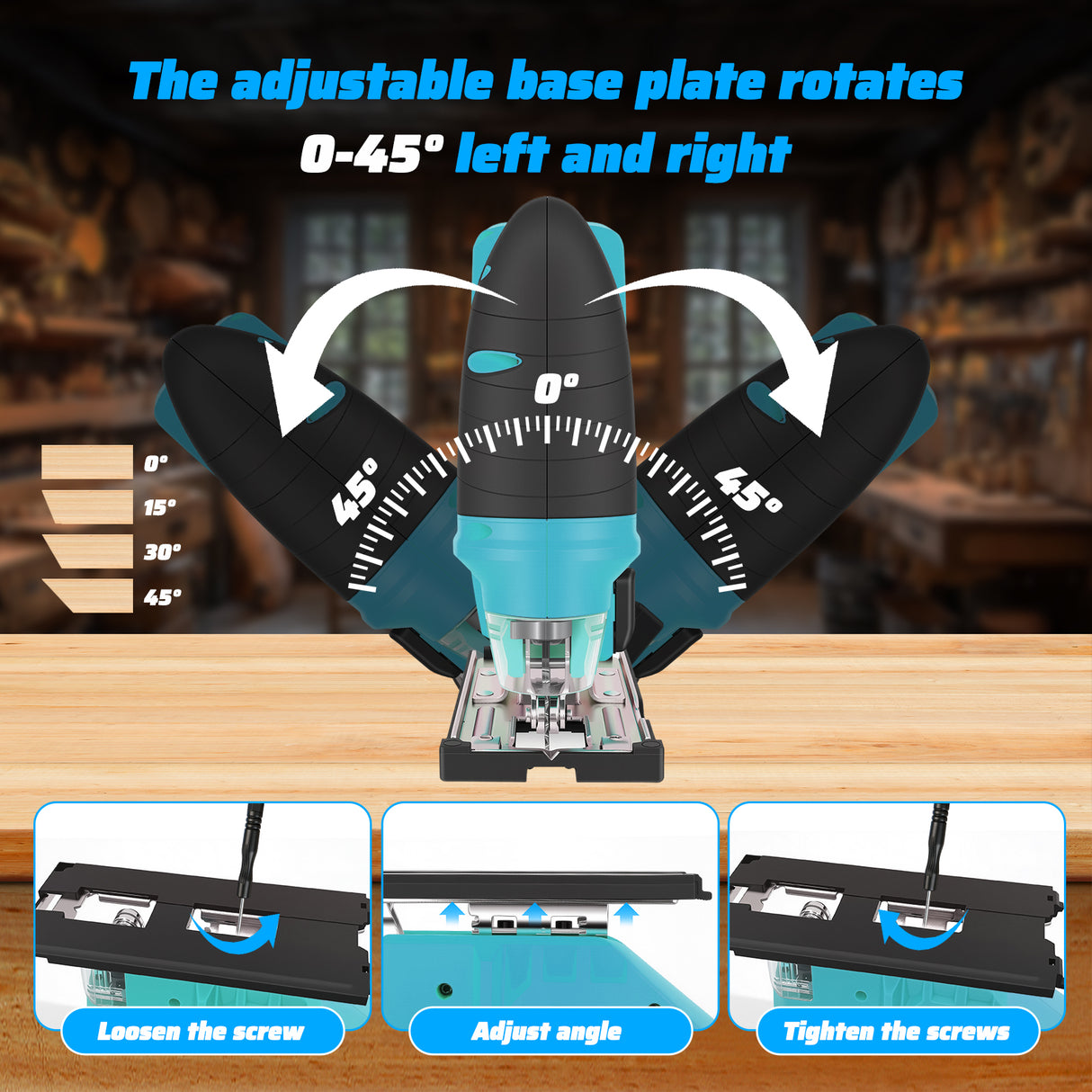 21V Cordless Electric Jigsaw with Batteries & Charger