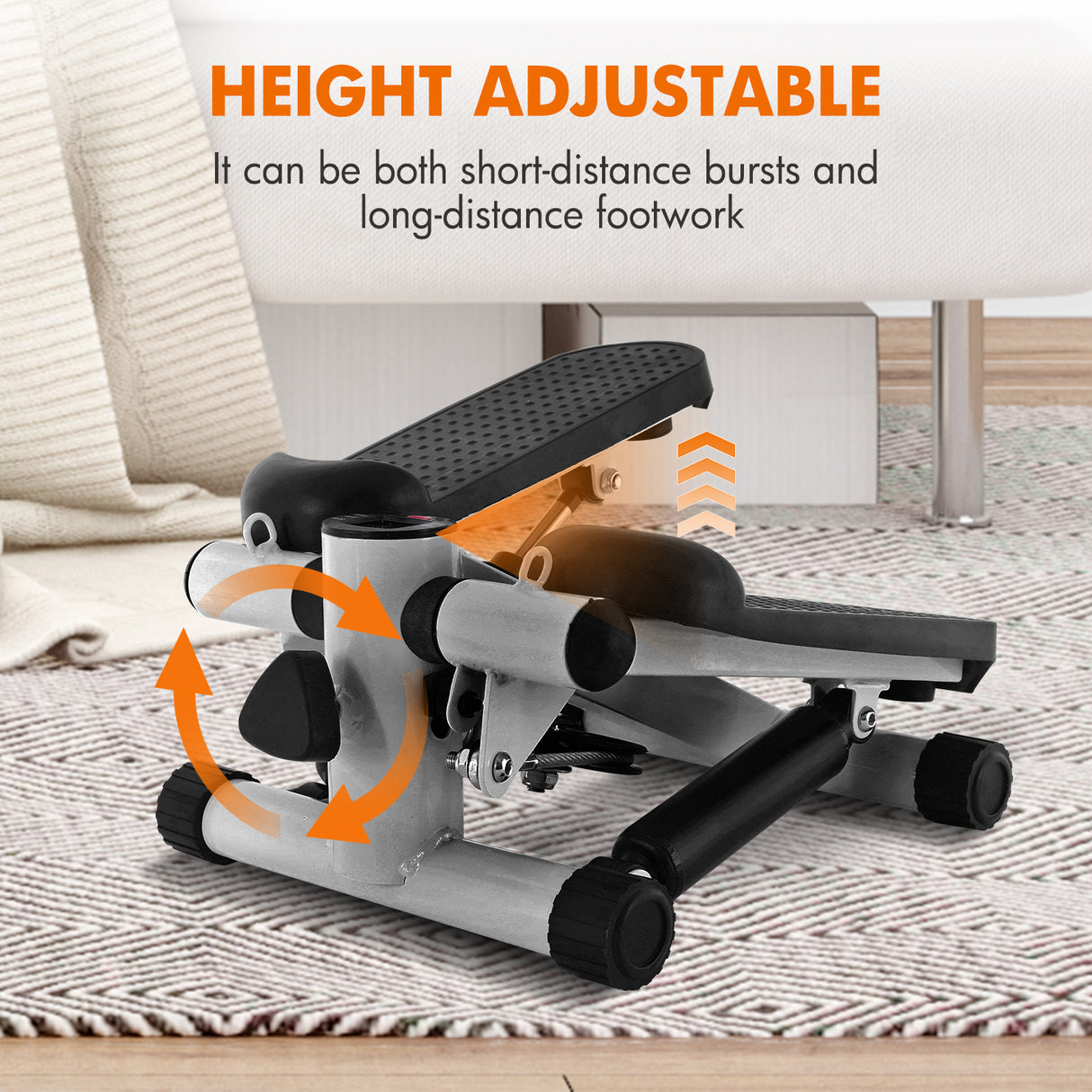 Multifunctional Mini Stepper with Resistance Bands for Home Fitness, Full Body Exercise