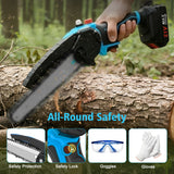 21V 6+8 Inch Cordless Mini Chainsaw with Batteries & Charger