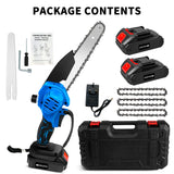 21V Cordless Handheld 3-Chain Chainsaw Kit with Batteries & Charger