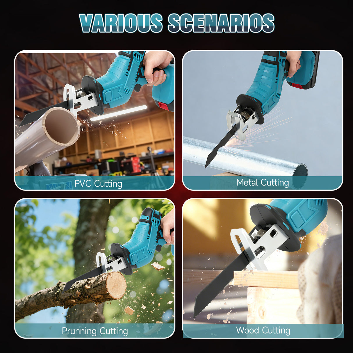 21V Reciprocating Saw Kit with Batteries & Charger & Blades