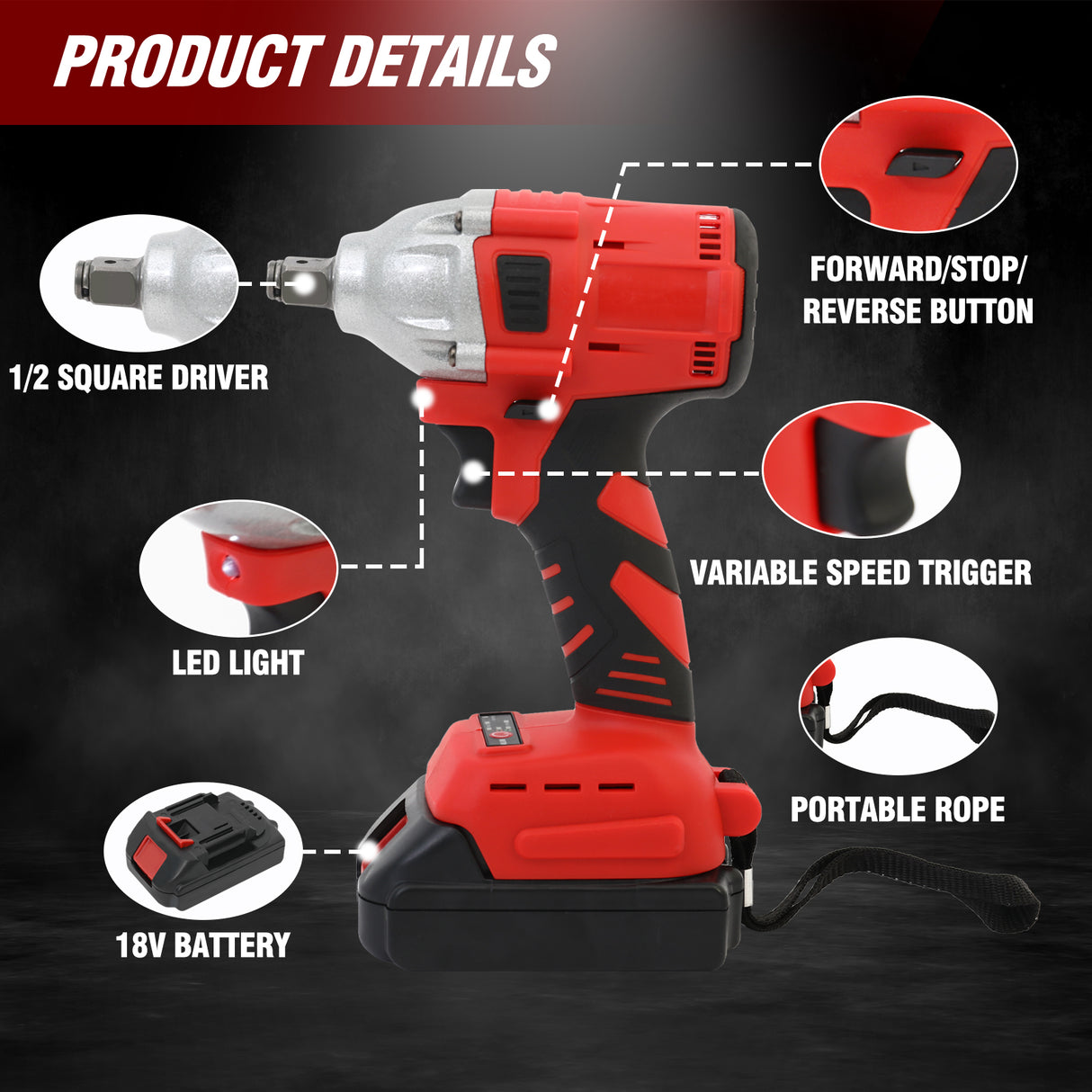 18V Brushless Cordless Impact Wrench Kit with Batteries & Charger