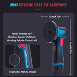 12V Mini Cordless Angle Grinder Kit with Batteries & Charger