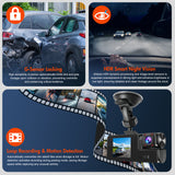 2" Triple Lens 1080P Dash Cam Standard Kit with Front & Rear Camera