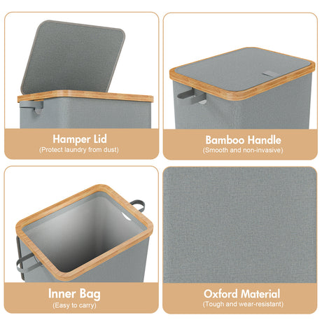 Foldable Laundry Basket with Inner Bag