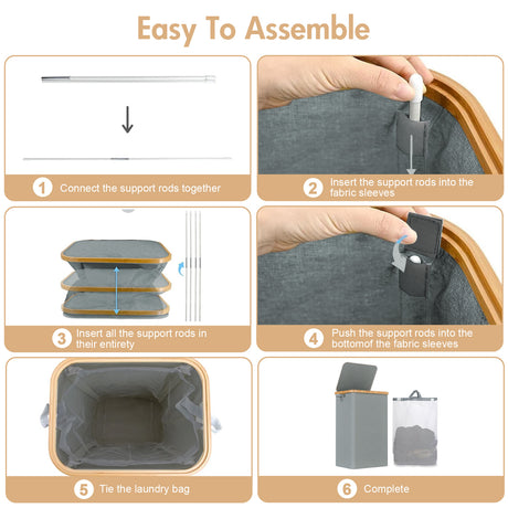 Foldable Laundry Basket with Inner Bag