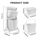 Rolling Laundry Basket Hamper with Wheels for Bathroom and Bedroom