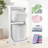 Rolling Laundry Basket Hamper with Wheels for Bathroom and Bedroom