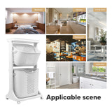 Rolling Laundry Basket Hamper with Wheels for Bathroom and Bedroom