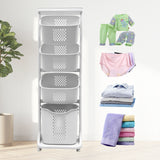 Rolling Laundry Basket Hamper with Wheels for Bathroom and Bedroom