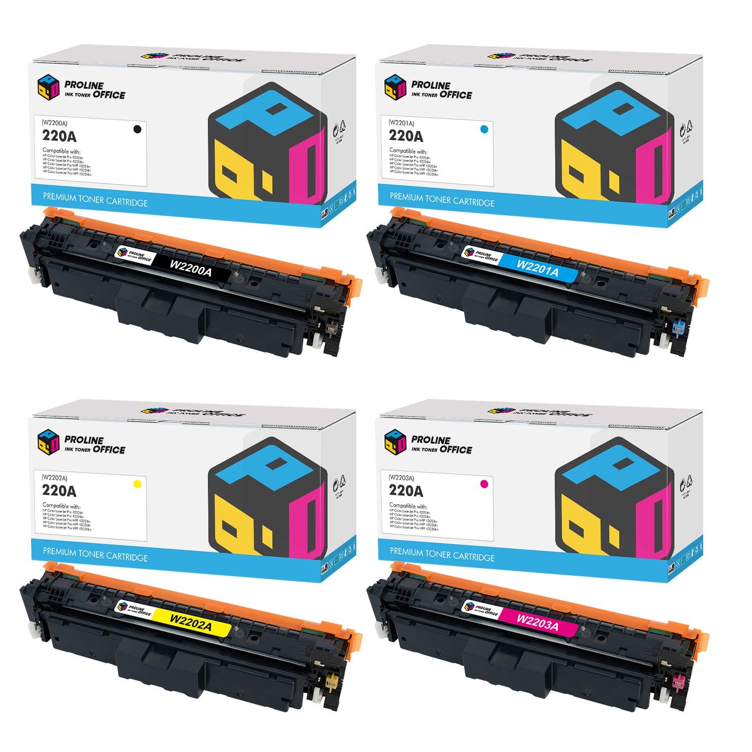HP Color LaserJet Pro MFP 4302dw Toner hp220A 4pk