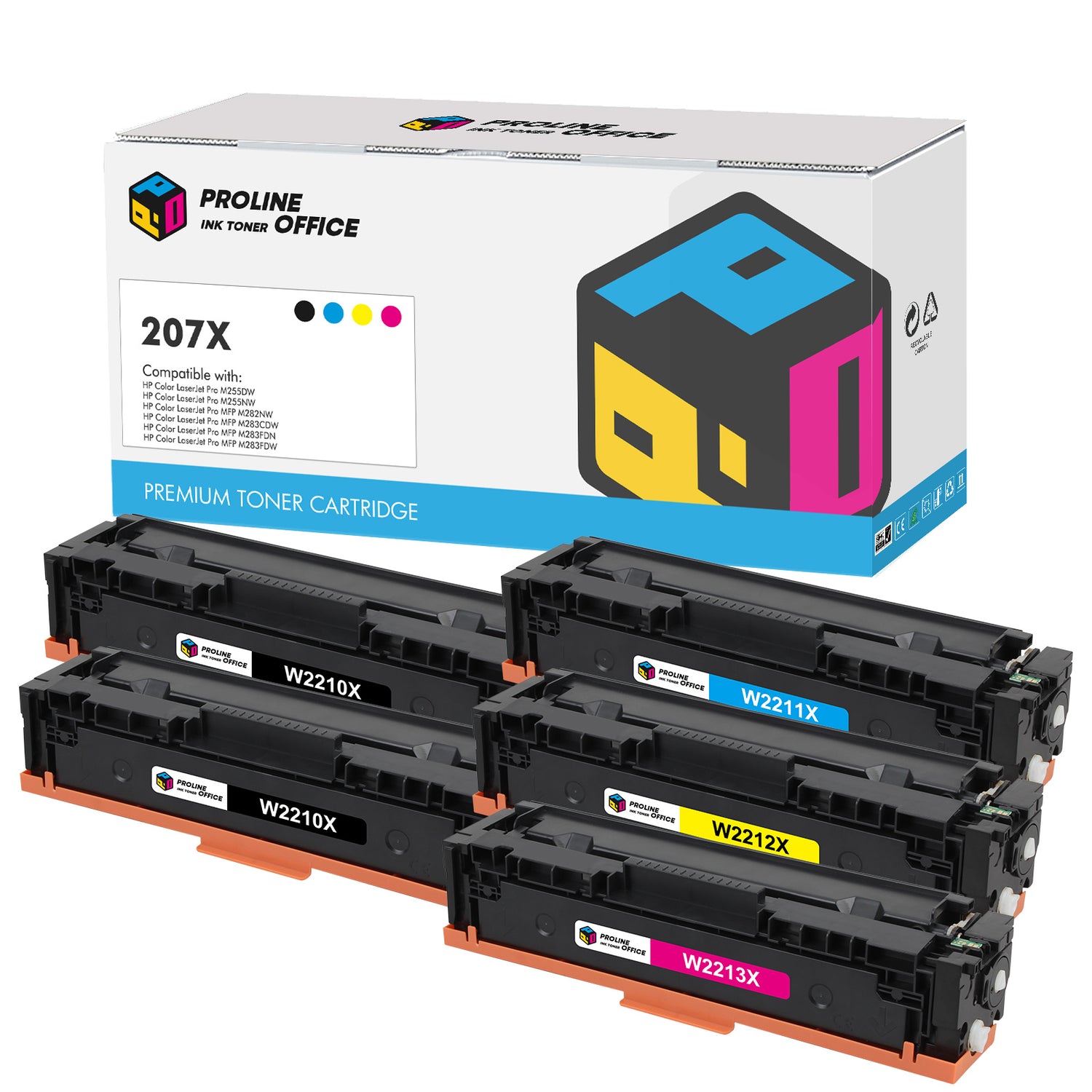 HP Color LaserJet Pro MFP M283fdn Toner hp207X 5pk