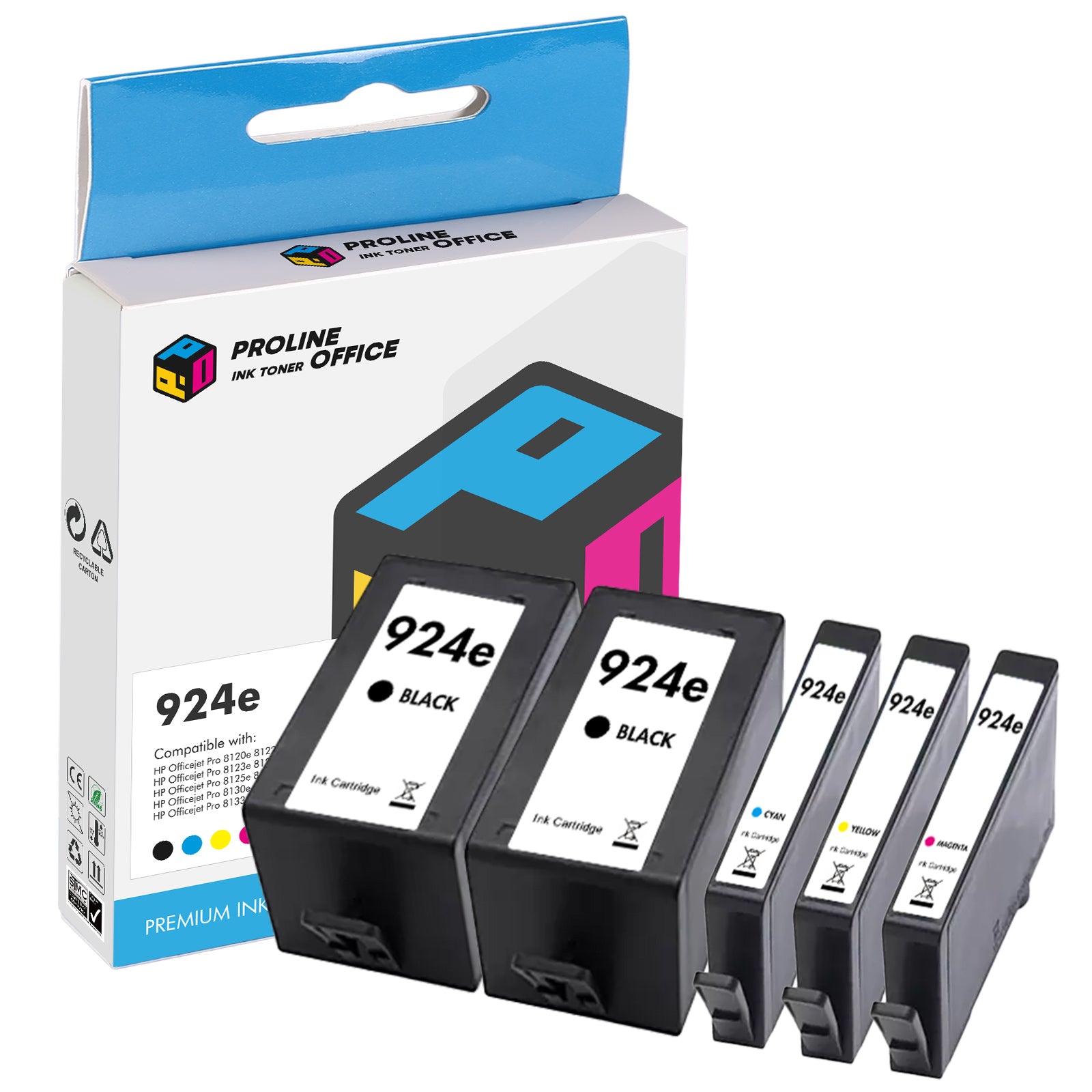 Cartouches Encre Compatibles 924 Pour HP OfficeJet Pro – Lot 4 (noir, Cyan, Magenta, Jaune) - 3