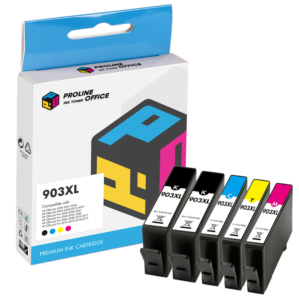 Compatible HP Officejet Pro 6970 Ink Cartridges 5pk