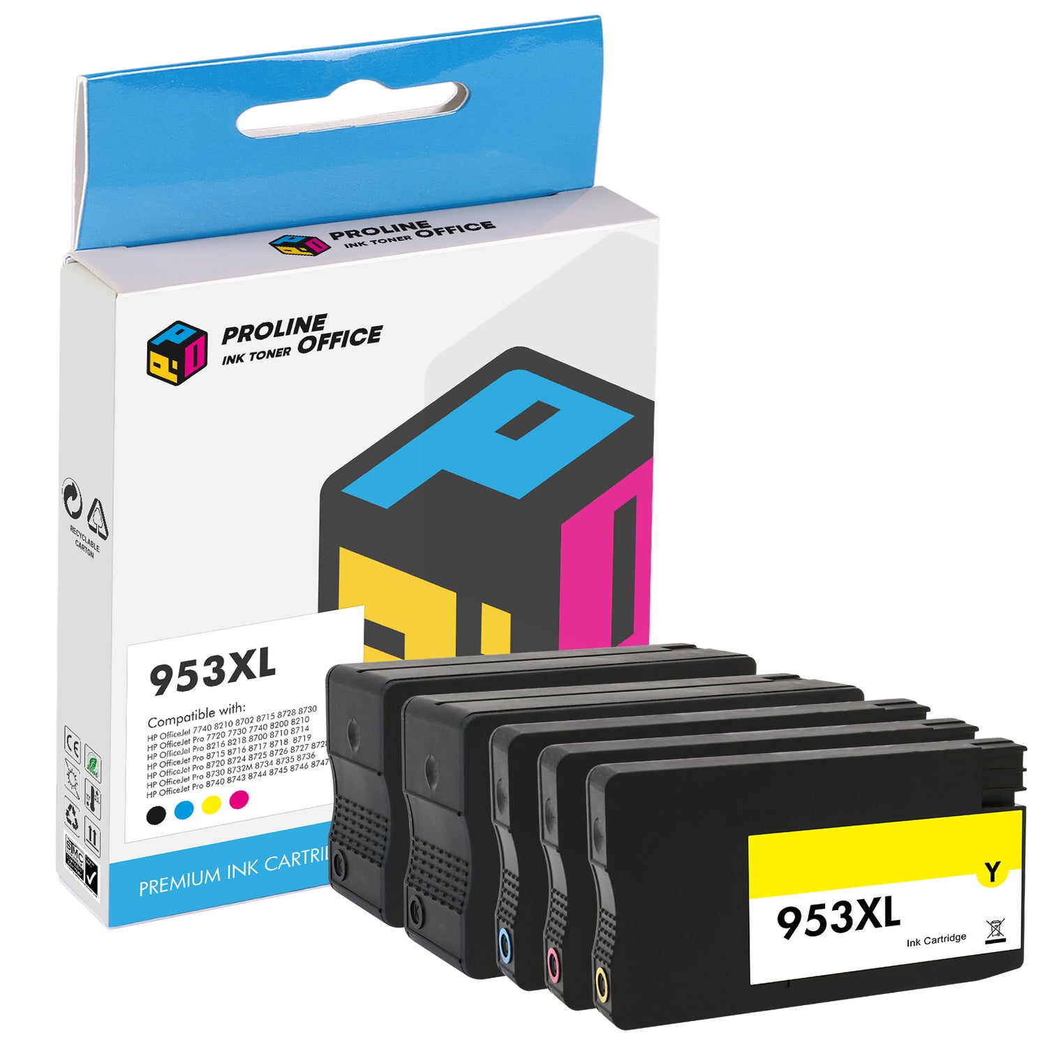 Compatible HP Officejet Pro 8710 Ink Cartridges 5pk