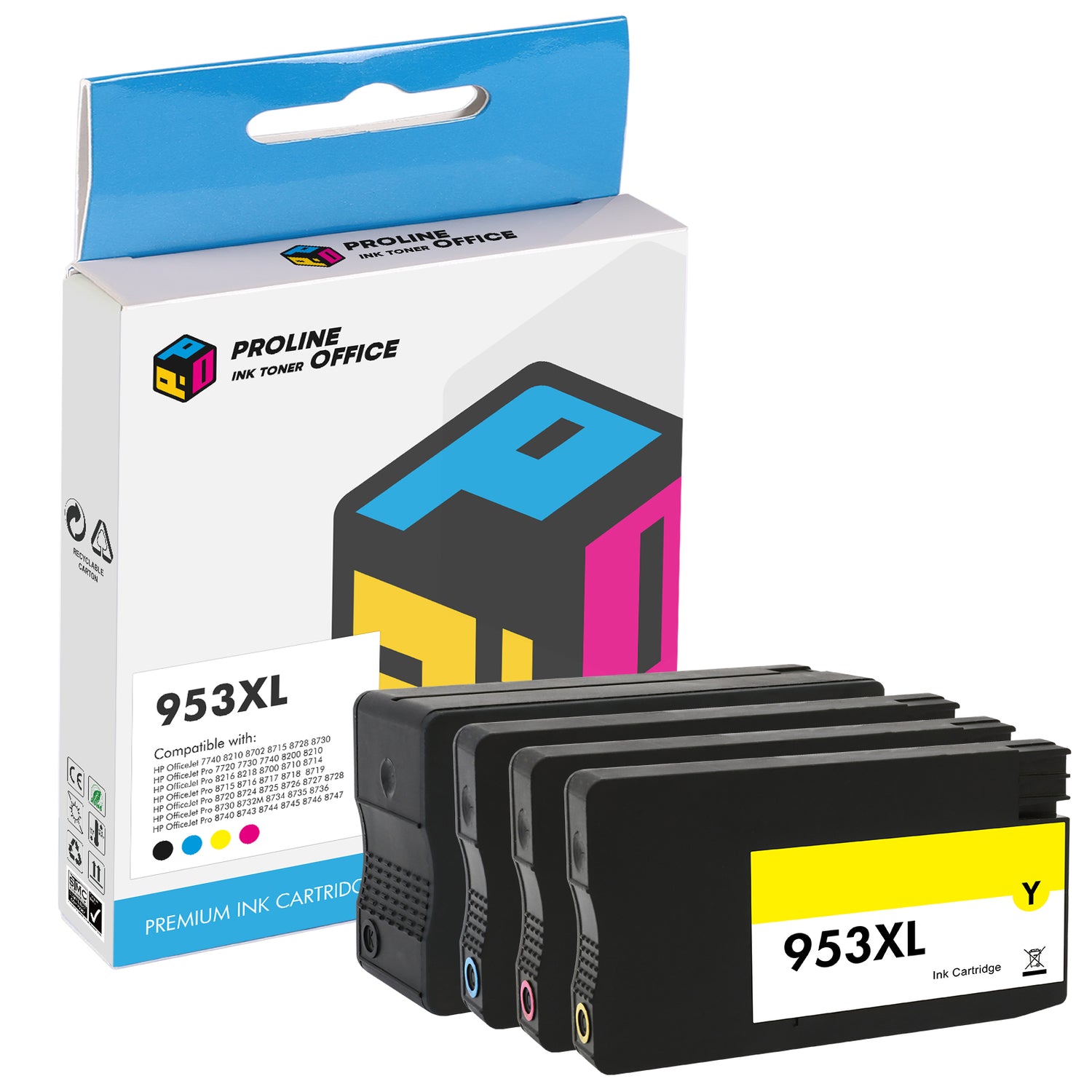 Compatible HP Officejet Pro 8730 Ink Cartridges 4pk