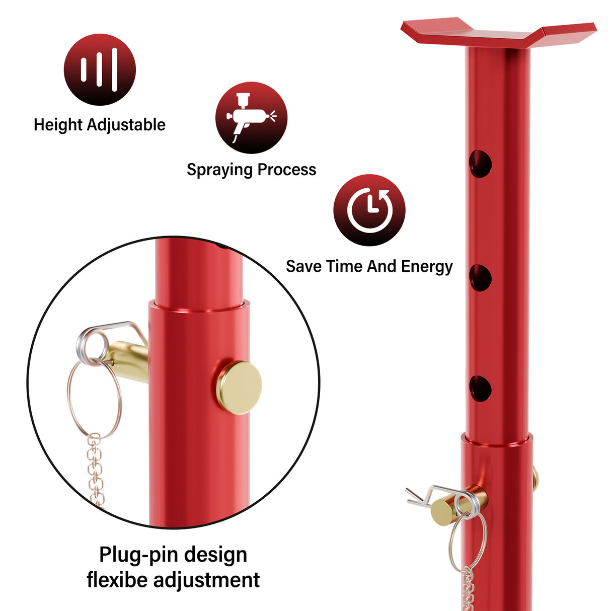 Single-support 3T axle telescopic Jack - 2pcs
