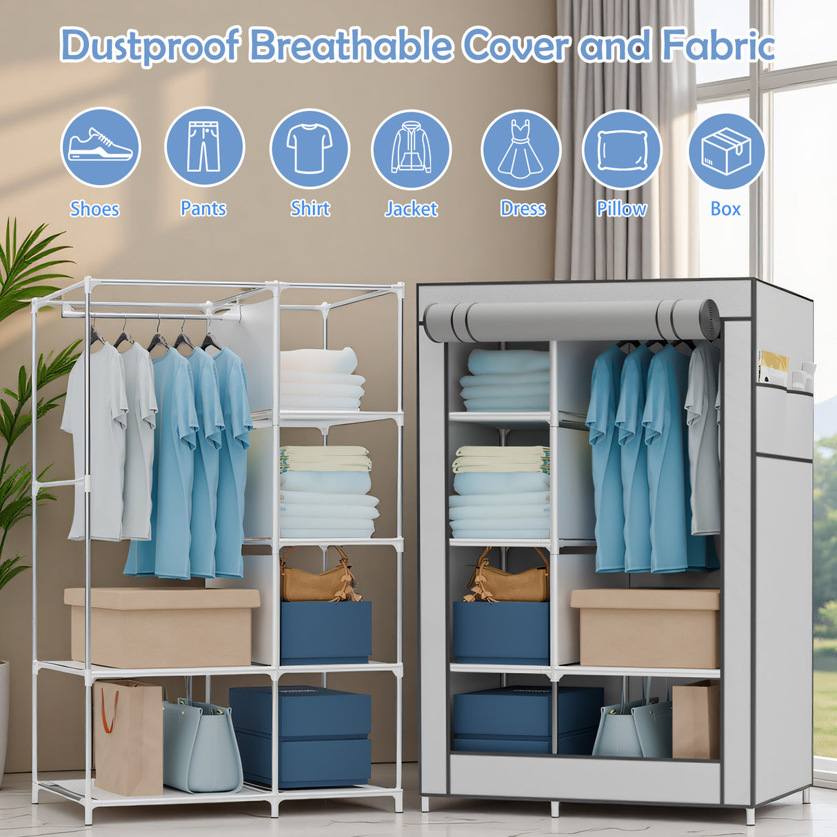 Small Non-Woven Fabric Wardrobe