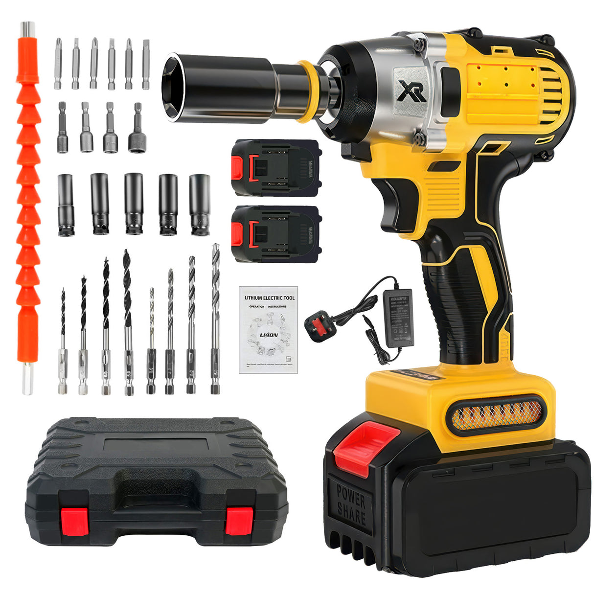 380Nm Brushless Cordless Impact Wrench Kit with Battery