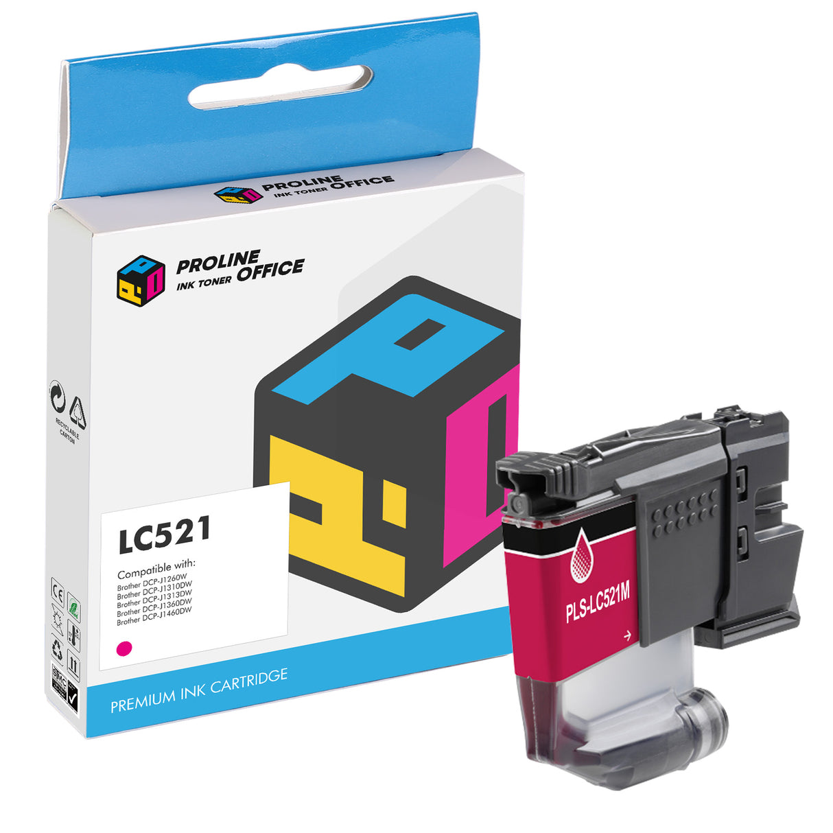 Compatible Brother LC521 Ink Cartridge Magenta
