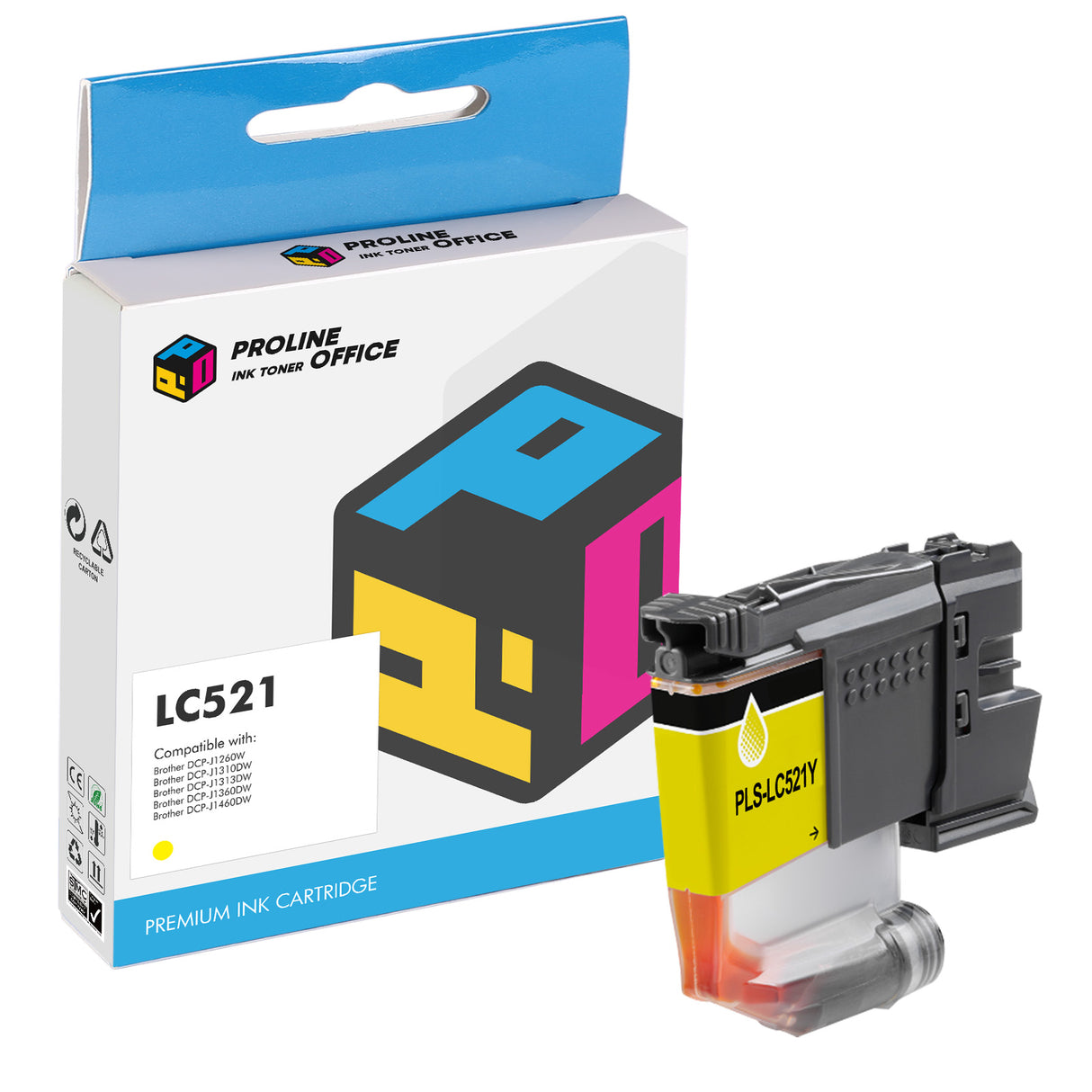 Compatible Brother LC521 Ink Cartridge Yellow