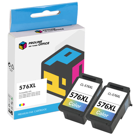 Compatible Canon CL-576XL 3-Color Ink Cartridge 2pk
