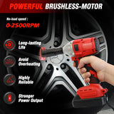 18V Brushless Cordless Impact Wrench Kit with 2 Batteries & Charger