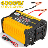 4000W 12V to 220V Car Power Inverter with 1 AC & 2 USB-A